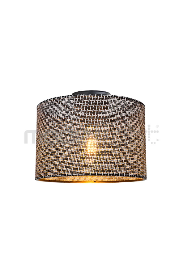 Modelight GOZA 30 CM SİLİNDİR PLAFONYER AVİZE SİYAH ARTI DESEN SALON-ÇOCUK-YEMEK-YATAK ODASI-ANTRE-MUTFAK - Resim 2