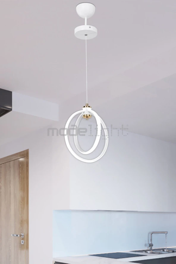 Modelight Felicia Tekli Led Avize Beyaz ürün görseli