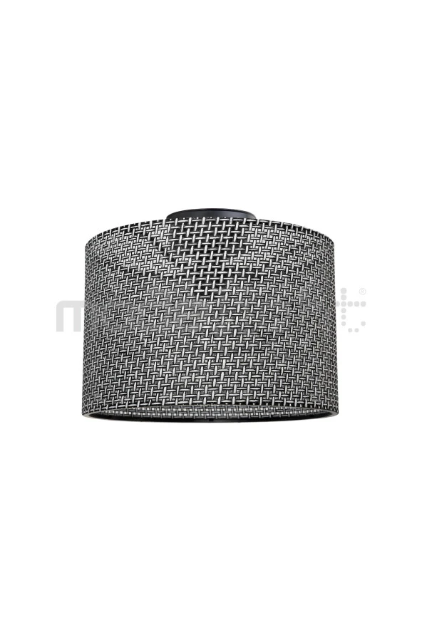 Modelight GOZA 30 CM SİLİNDİR PLAFONYER AVİZE SİYAH ARTI DESEN SALON-ÇOCUK-YEMEK-YATAK ODASI-ANTRE-MUTFAK - Resim 3