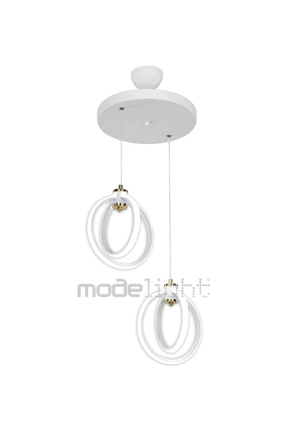 Modelight Felicia Ikili Led Avize Beyaz - 2