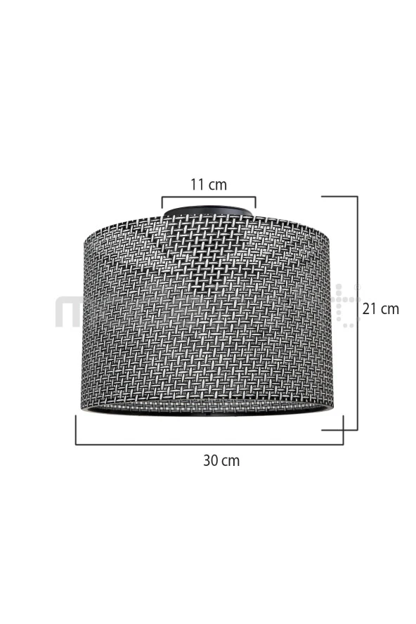 Modelight GOZA 30 CM SİLİNDİR PLAFONYER AVİZE SİYAH ARTI DESEN SALON-ÇOCUK-YEMEK-YATAK ODASI-ANTRE-MUTFAK - Resim 4