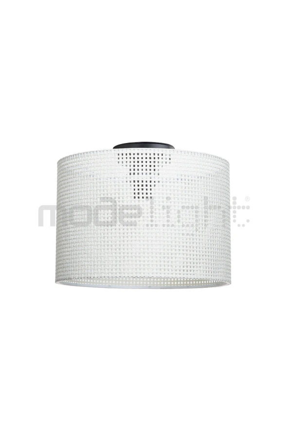 Modelight GOZA 30 CM SİLİNDİR PLAFONYER AVİZE HASIR BEYAZ SALON-OTURMA-ÇOCUK-YEMEK-YATAK ODASI--ANTRE-MUTFAK - Resim 3