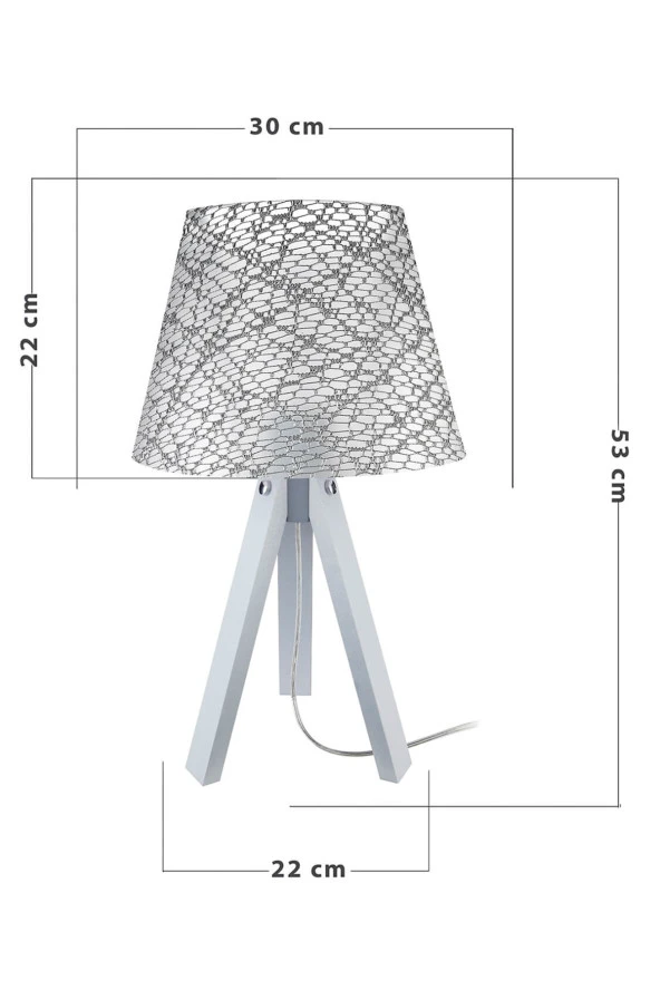 Modelight Gri Ayak File Gri Şapka Deko Abajur - Resim 3