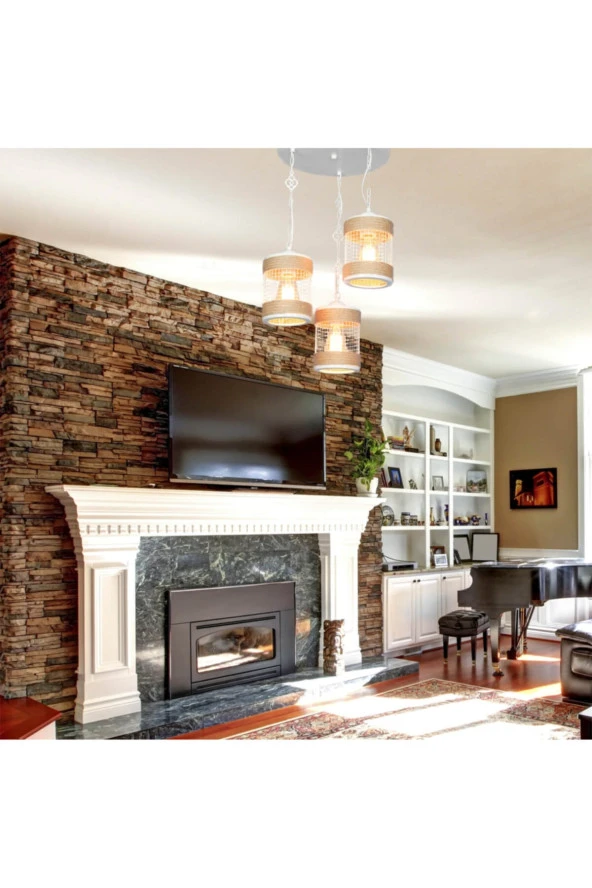 Modelight İlayda 3Lü Avize Beyaz - Resim 3