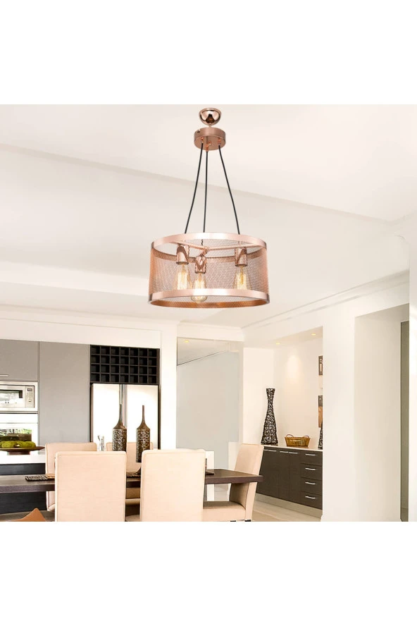 Modelight Karina 3lü Bakır Avize - Resim 2