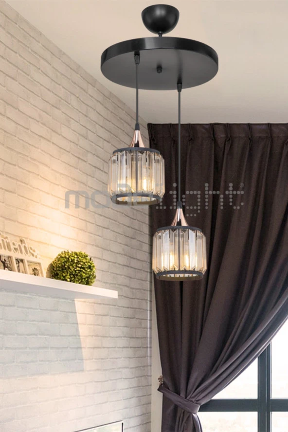 Modelight Haliç 2li Çember Siyah / Bakır - Resim 2