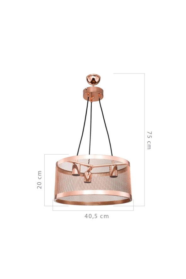 Modelight Karina 3lü Bakır Avize - Resim 4