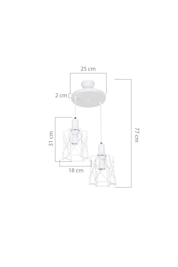 Modelight Karma 2li Çember Beyaz Avize - Resim 2