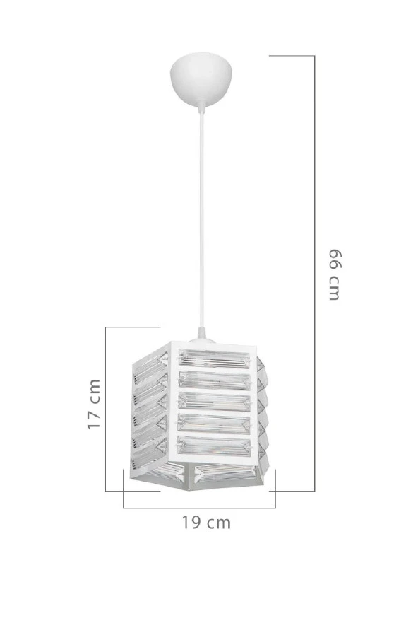 Modelight Kuzey Tekli Beşgen Beyaz Sarkıt - Resim 4