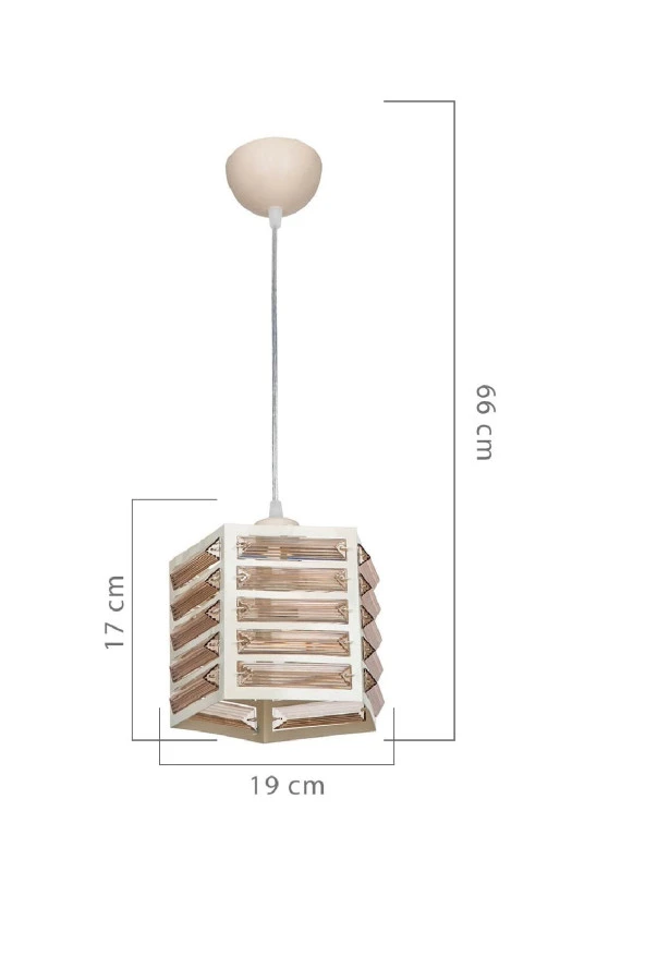 Modelight Kuzey Tekli Beşgen Krem Sarkıt - Resim 3