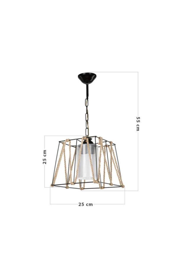 Modelight Likya Tekli Optik Şeffaf Camlı Avize - 3