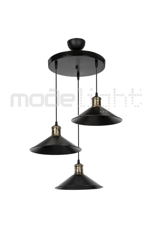 Modelight Maya 3lü Sarkıt Çember Siyah - Resim 3