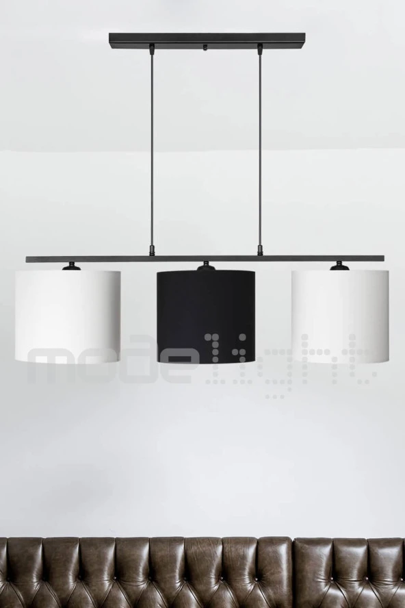 Modelight Medusa 3lü Sıralı Avize Siyah-beyaz ürün görseli