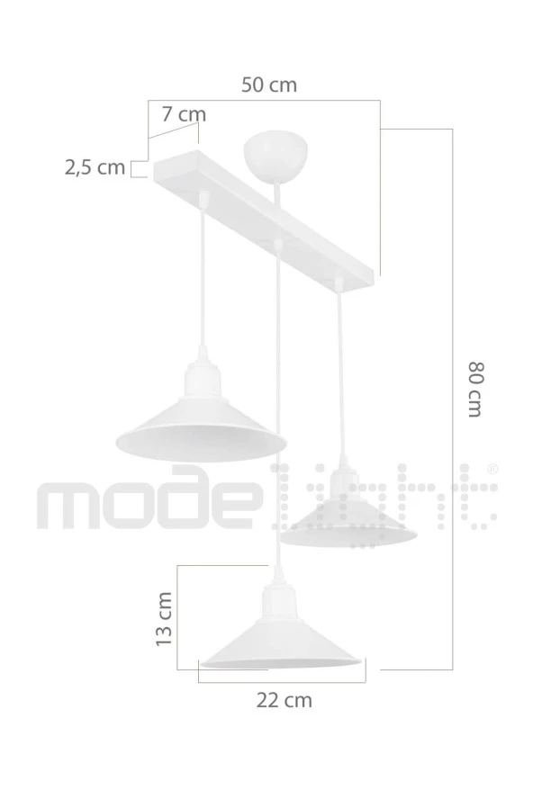 Modelight Maya 3lü Sıralı Sarkıt Beyaz - Resim 4