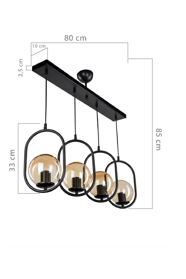 Modelight Narissa 4’lü Sıralı Avize - Resim 4