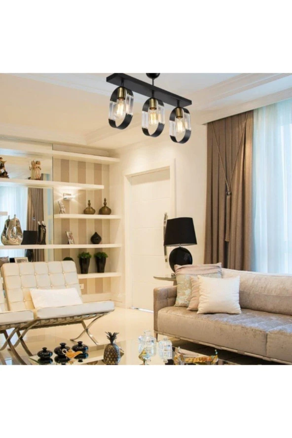 Modelight Nova 3'lü Sıralı Avize (Plafonyer) - Resim 3