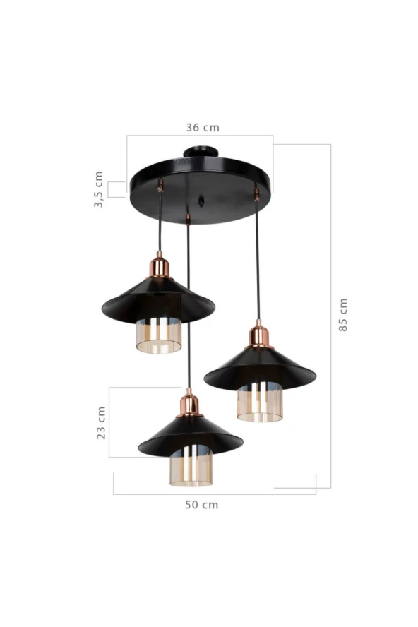 Modelight Patnos 3lü Çember Avize - Resim 2