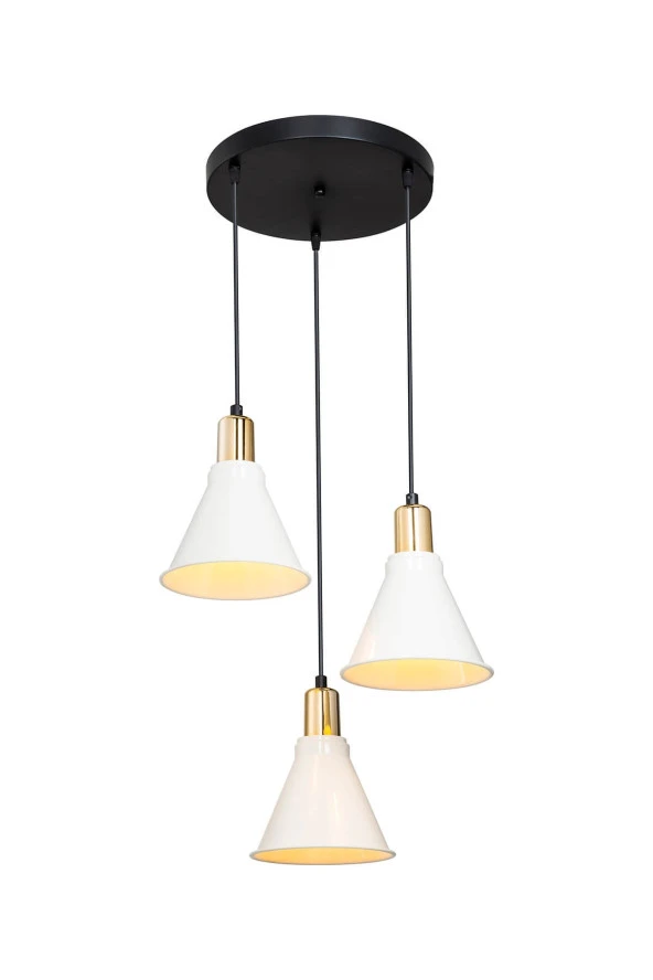 Modelight Porto 3'lü Çember Avize Krem - Resim 2