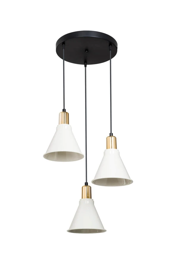 Modelight Porto 3'lü Çember Avize Krem - Resim 3