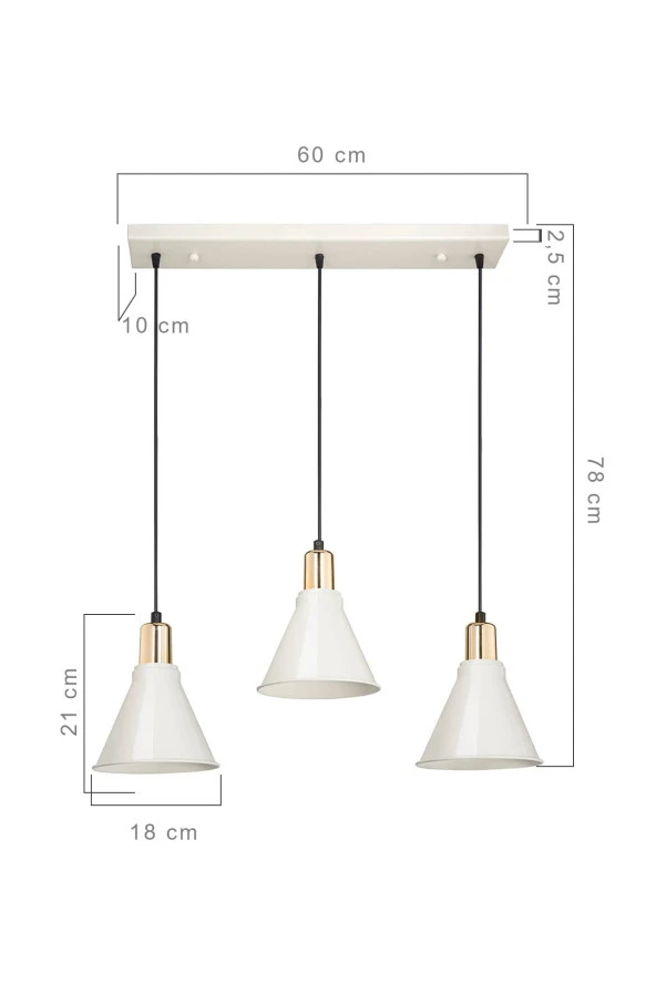 Modelight Porto 3'lü Sıralıavize Krem - Resim 4