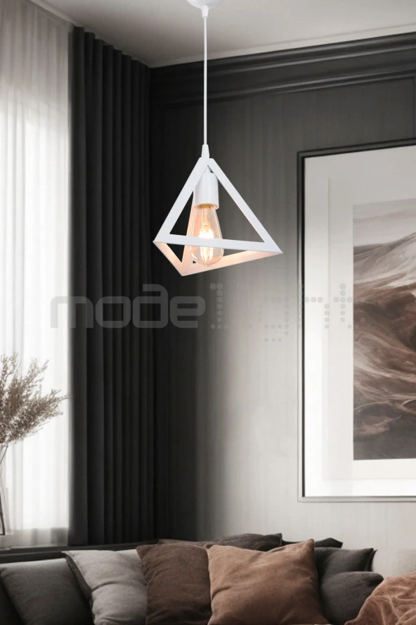 Modelight PRİZMA TEKLİ SARKIT BEYAZ SALON-OTURMA ODASI-ÇOCUK ODASI-YEMEK-YATAK ODASI--ANTRE-MUTFAK ürün görseli