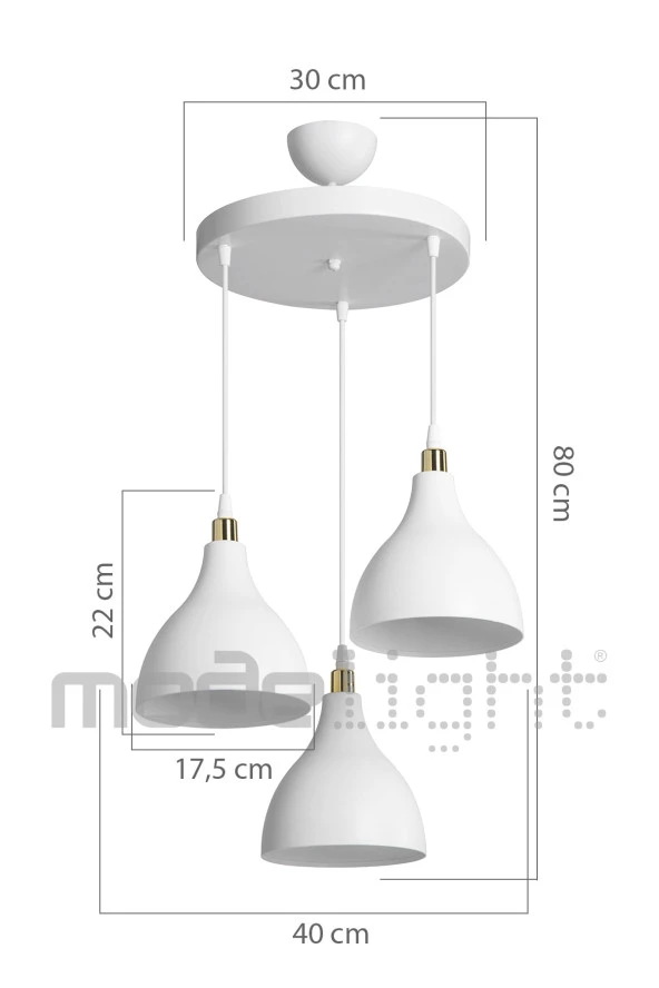 Modelight Ronda 3lü Avize Beyaz / Salon - Oturma Odası - Çocuk Odası - Yemek Odası - Mutfak - Antre - Hol - Resim 3