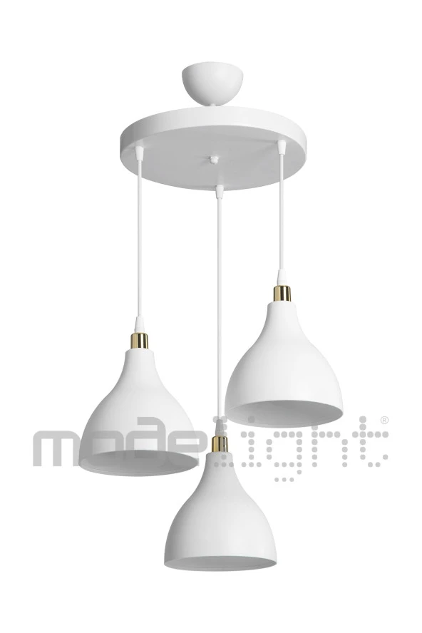 Modelight Ronda 3lü Avize Beyaz / Salon - Oturma Odası - Çocuk Odası - Yemek Odası - Mutfak - Antre - Hol - Resim 4