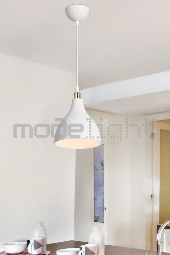 Modelight Ronda Tekli Sarkıt Beyaz / Salon - Oturma Odası - Çocuk Odası - Yemek Odası - Mutfak - Antre - Hol