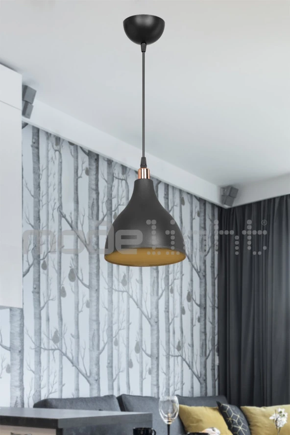 Modelight Ronda Tekli Sarkıt Siyah / Salon - Oturma Odası - Çocuk Odası - Yemek Odası - Mutfak - Antre - Hol