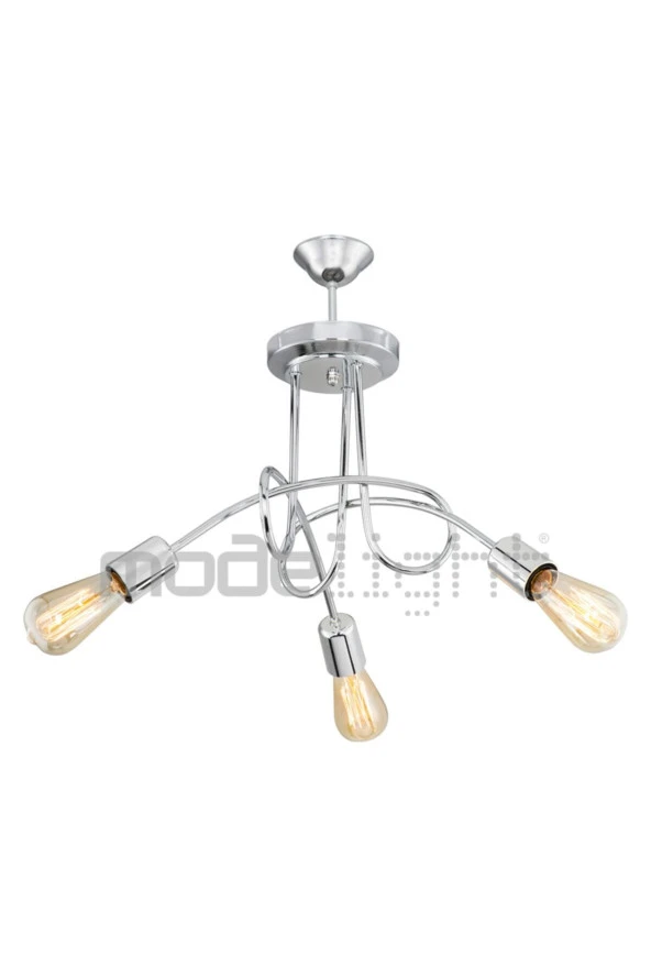 Modelight Sardala 3lü Krom Avize - Resim 3