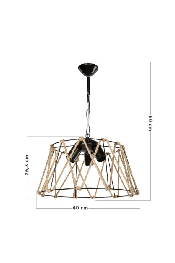 Modelight Selva 3'lü Halat Sarkıt - Resim 4