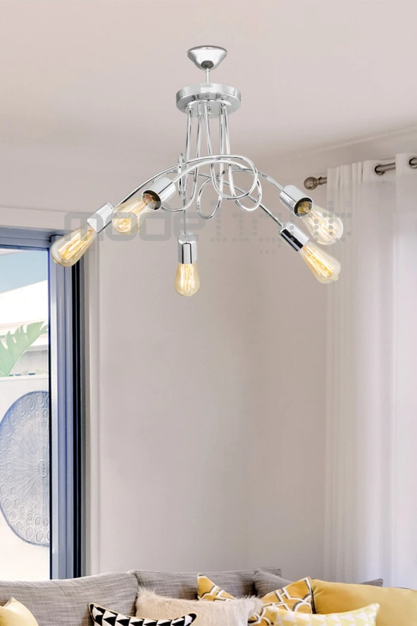 Modelight Sardala 5li Krom Avize - Resim 4