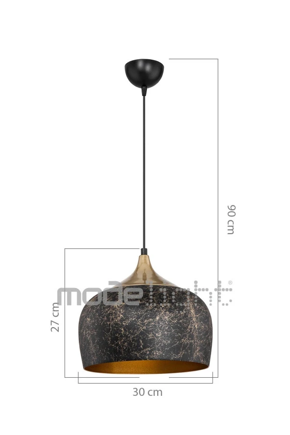 Modelight Sante Metal Sarkıt Siyah - Resim 2