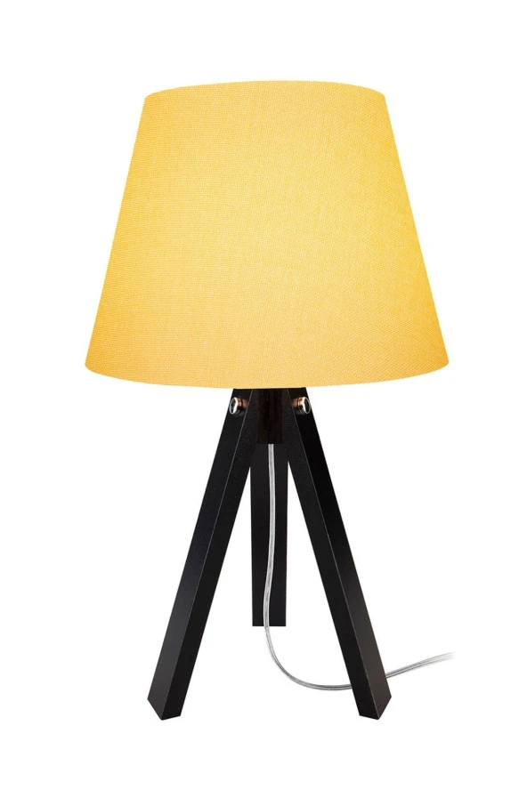 Modelight Siyah Ayak Sarı Şapka Deko Abajur - Resim 2