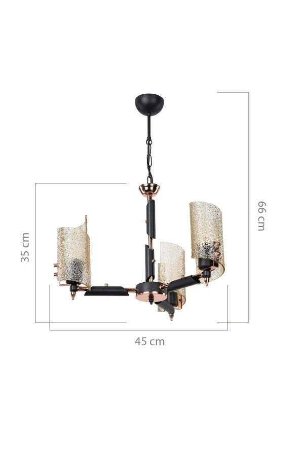 Modelight Silva 3’Lü Bal Cam Avize - Resim 4