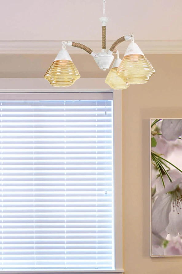 Modelight Şakül Avize 3'lü Beyaz Mdl.2989 - Resim 2