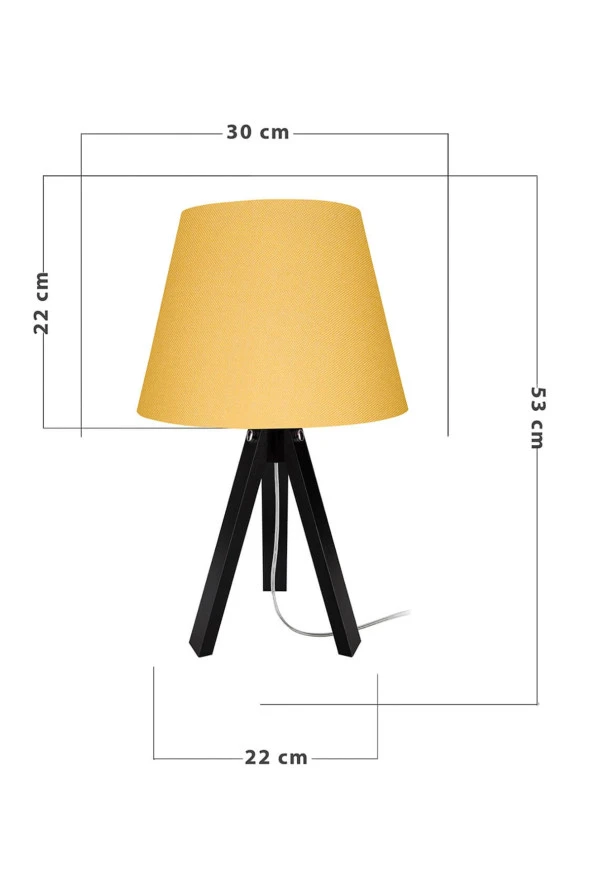 Modelight Siyah Ayak Sarı Şapka Deko Abajur - Resim 4