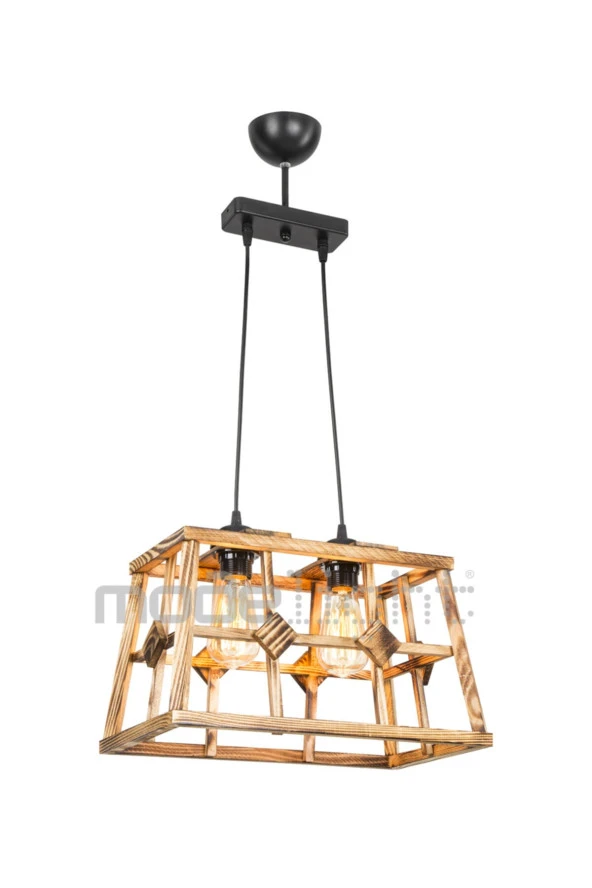 Modelight Soma 2li Ahşap Avize - Resim 2