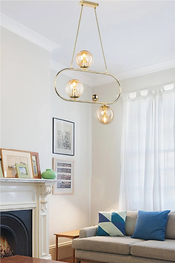 Modelight Tabal 3’Lü Avize Gold