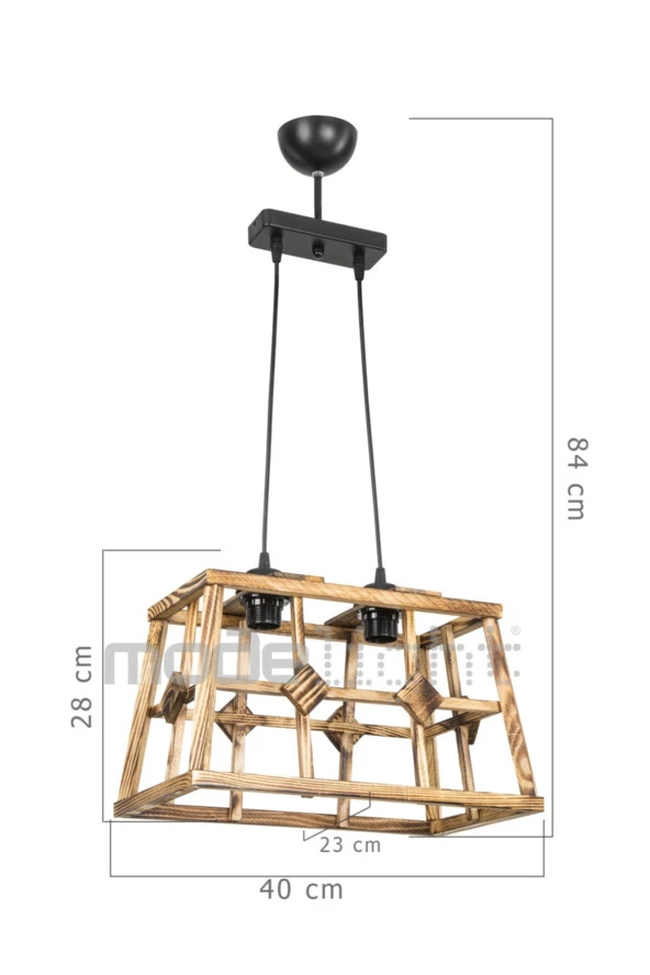 Modelight Soma 2li Ahşap Avize - Resim 3