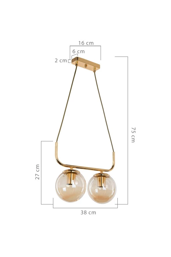 Modelight Terena 2’Li Sıralı Sarkıt Gold - Resim 4