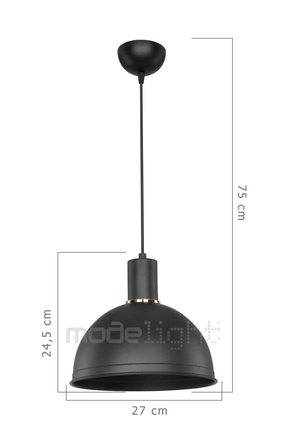 Modelight Tana Tekli Sarkıt Siyah - Resim 4