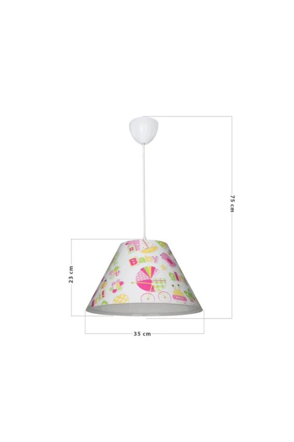 Modelight Tria Sarkıt - Pembe Baby Bebek / Çocuk Oda Aydınlatma Asz.0929 - Resim 2