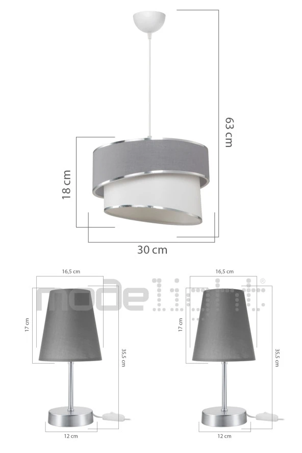 Modelight Turna Sarkıt-abajur Antrasit Salon-yatak-çocuk-oturma Odası Set - Resim 6