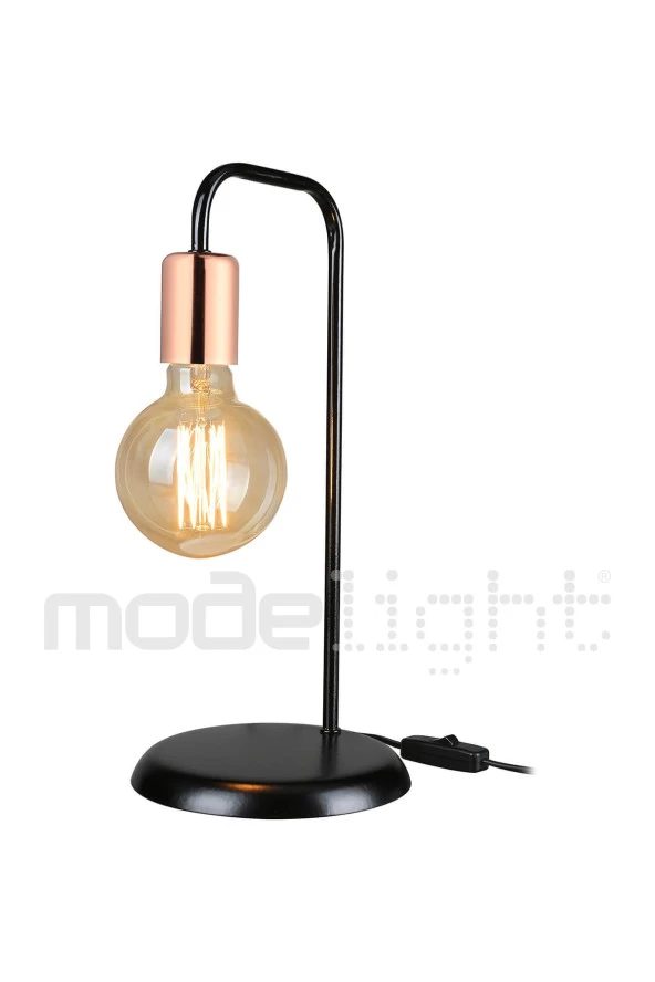 Modelight Tema Masa Lambası Siyah-bakır - Resim 2