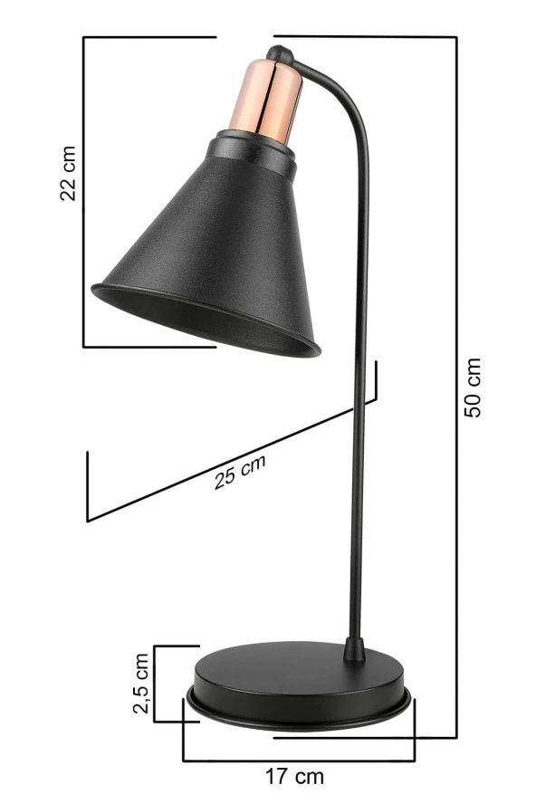 Modelight Porto Masa Lambası Siyah - Resim 4