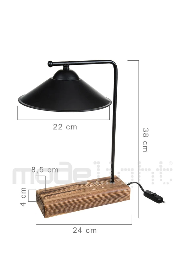 Modelight Varna Masa Lambası Siyah - Resim 5