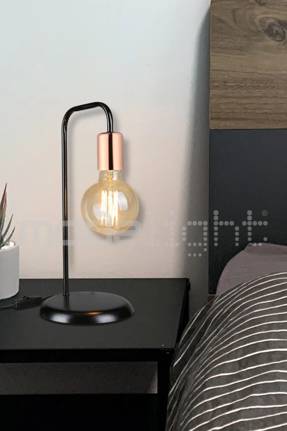 Modelight Tema Masa Lambası Siyah-bakır ürün görseli