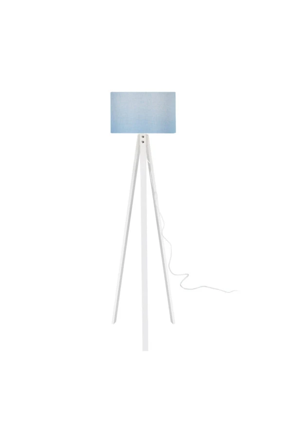 Modelight Deko Lambader Beyaz Ayak / Silindir Mavi Şapka - Resim 4