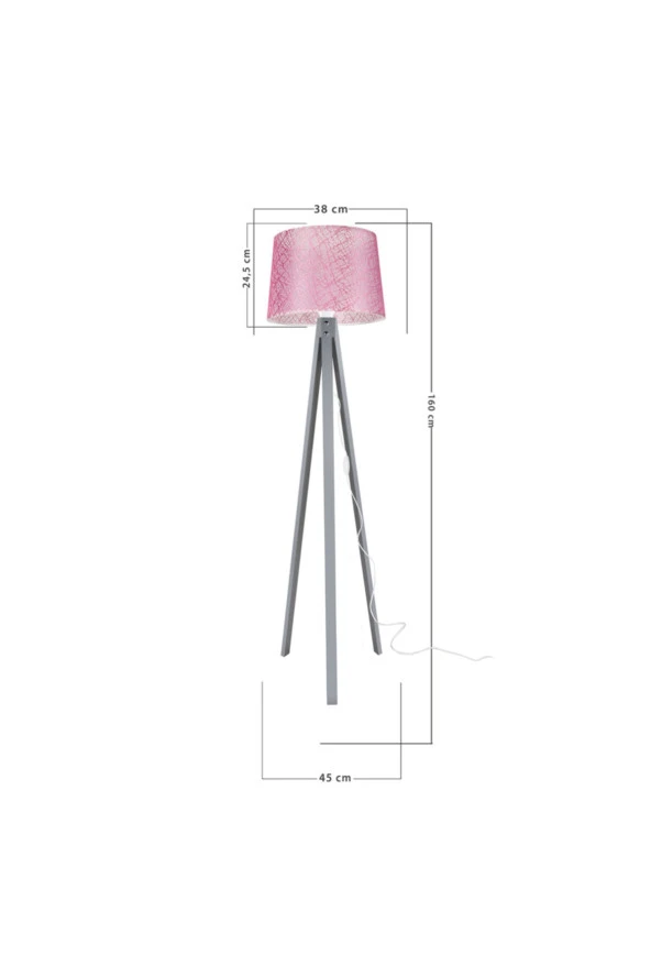 Modelight Deko Lambader Gri Ayak / File Pembe Şapka - Resim 2